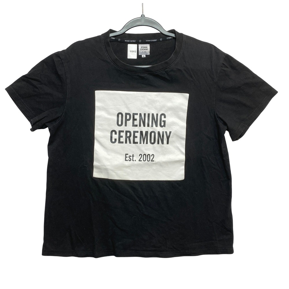 Opening Ceremony T-Shirt Mens M Black Short Sleeve Est. 2002 Graphic Logo Tee